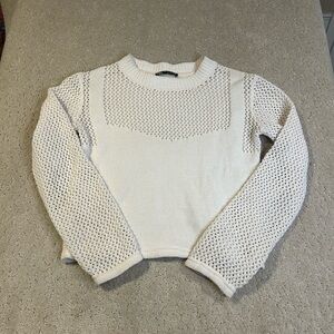 Zara White Cable Knit Sweater Size Small